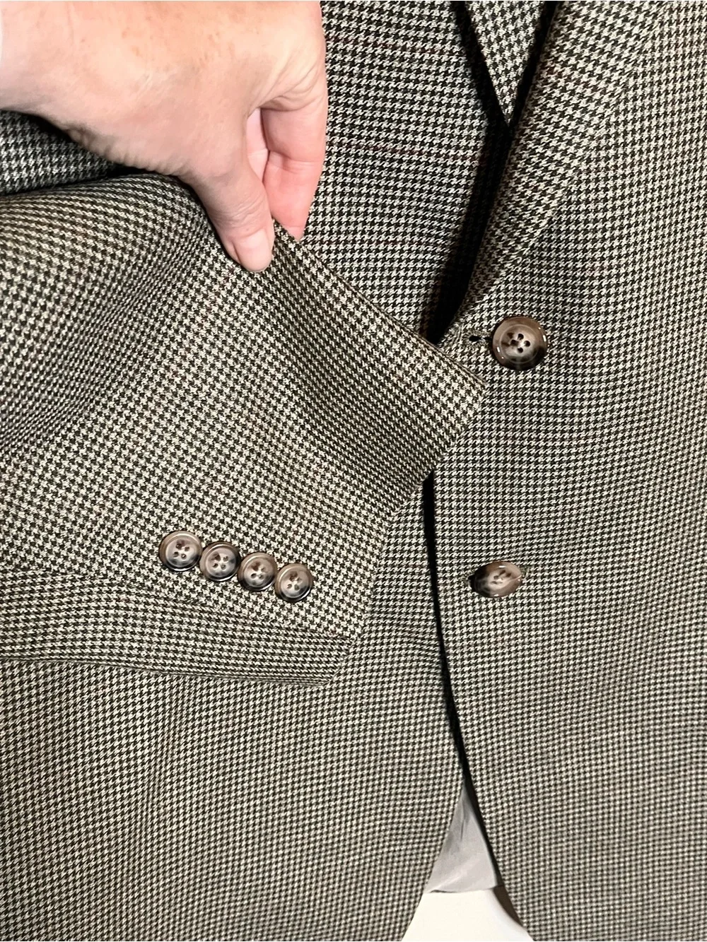 LAUREN RALPH LAUREN Silk Wool Houndstooth Sport Coat Blazer 52L